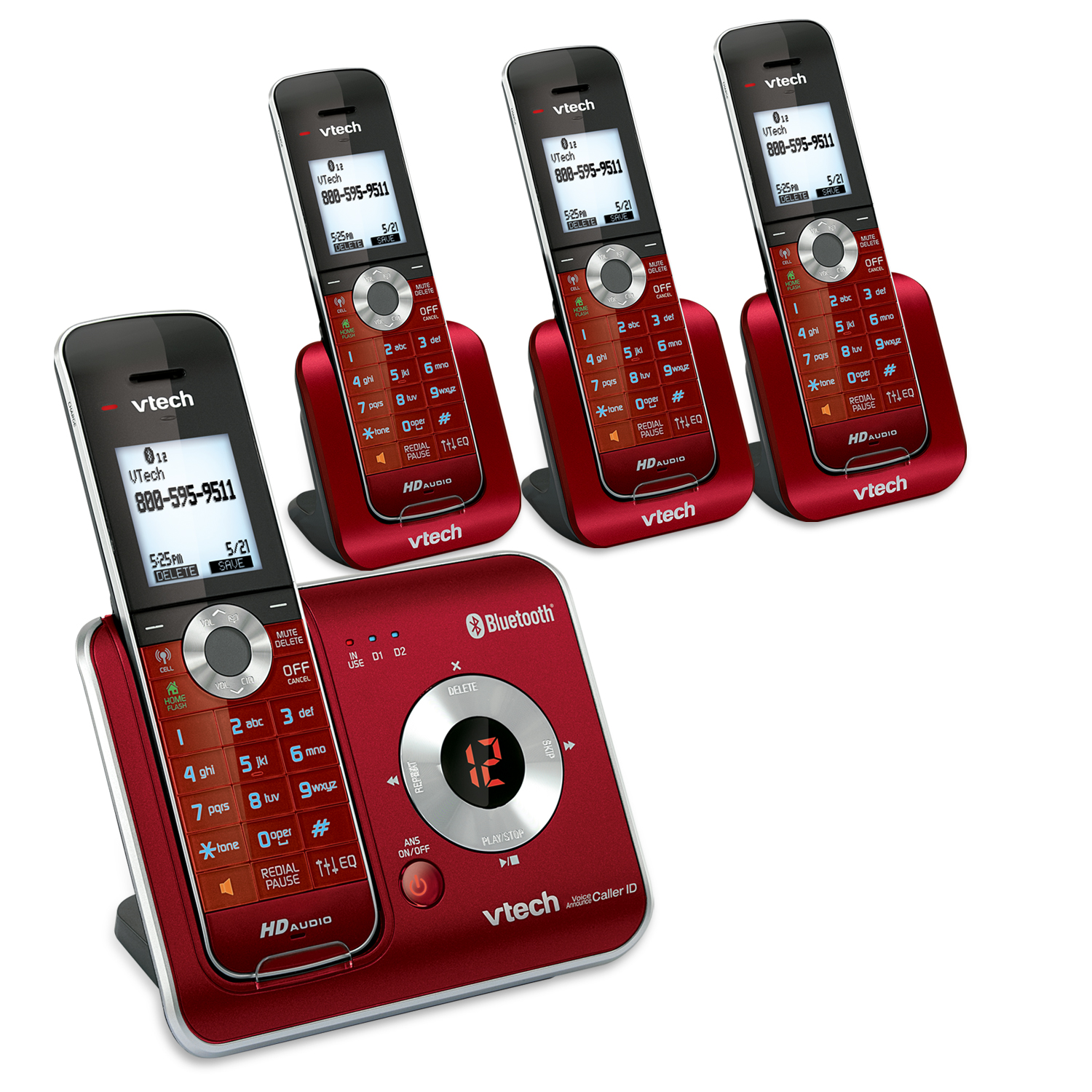 4 Handset Connect to Cell™ Answering System with Caller ID/Call Waiting - view 2